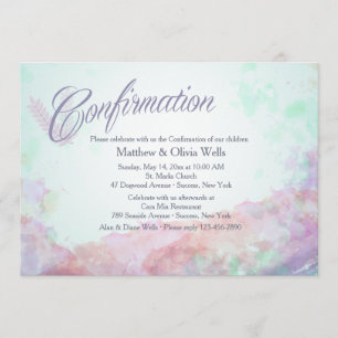 Tinge of Colours Confirmation Invitation