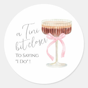 Tini Bit Closer Bridal Shower Classic Round Sticker