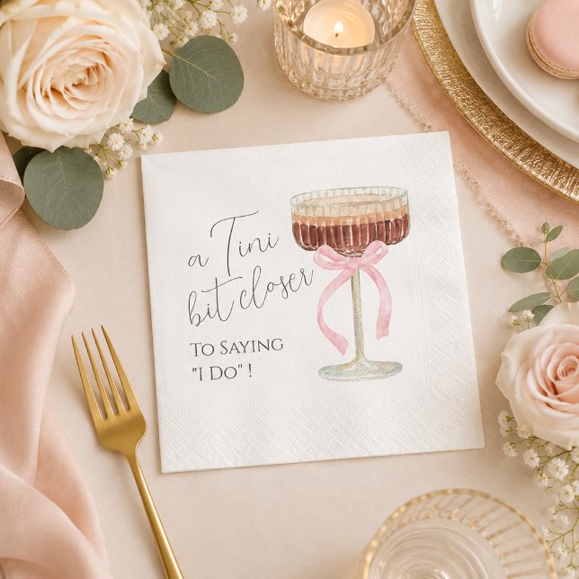 Tini Bit Closer Bridal Shower  Napkin (Tini Bit Closer Bridal Shower Napkins)