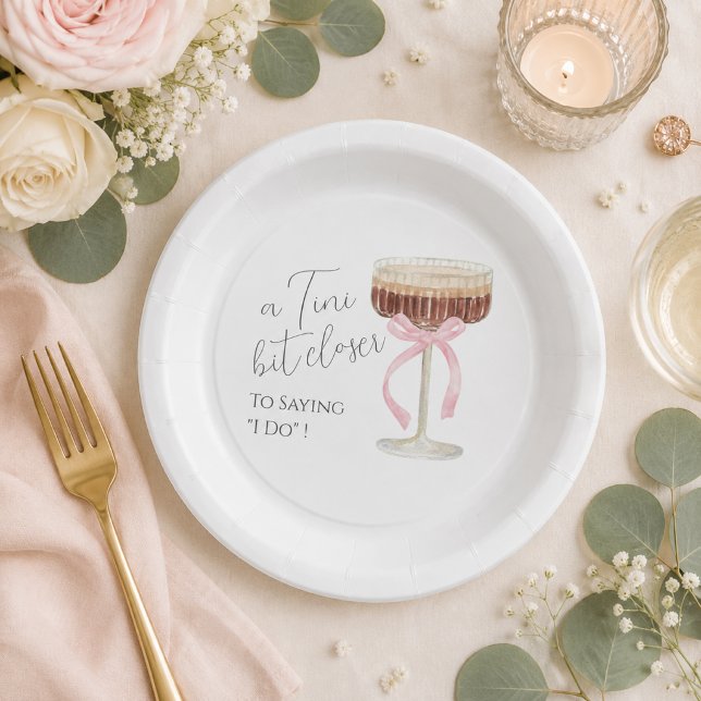 Tini Bit Closer Bridal Shower  Paper Plate (Tini Bit Closer paper plates)
