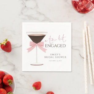 Tini Bit Engaged martini Bow Bridal Shower Napkin
