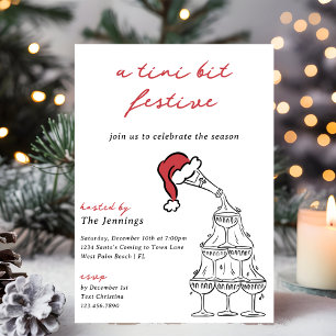 Tini Bit Festive Martini Christmas Cocktail Party Invitation