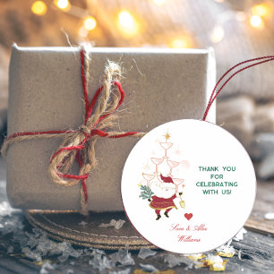 Tini Bit Merry Martini Office Christmas Santa Classic Round Sticker