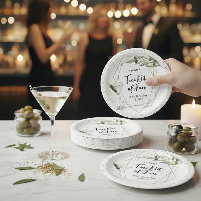 Tini Bit Of Fun Martini Soirée Paper Plate (Creator Uploaded)