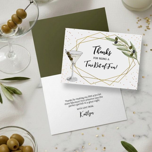 Tini Bit Of Fun Martini Soirée Thank You Card (Creator Uploaded)