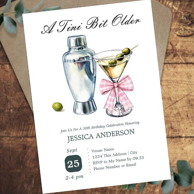 Tini Bit Older 30th Birthday Olive Invitation (Creator Uploaded)