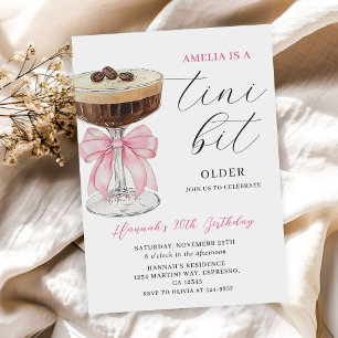 Tini Bit Older Chic Espresso Martini Birthday Invitation