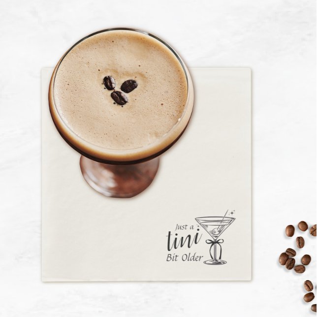 Tini Bit Older - Classy Martini Theme Napkin (Tini Bit Older Girls Martini Birthday Party Decorations - Paper Napkin)