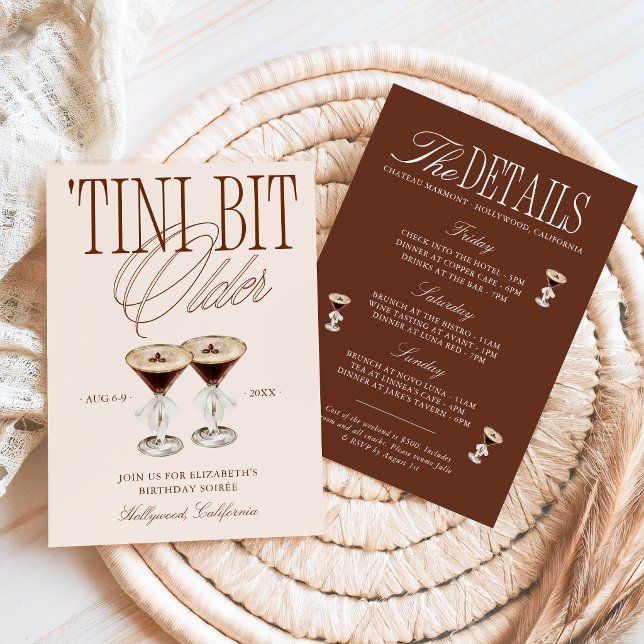 'Tini Bit Older Espresso Martini Birthday Invitation (Creator Uploaded)