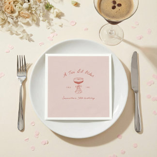 Tini Bit Older Espresso Martini Scribble Birthday Napkin