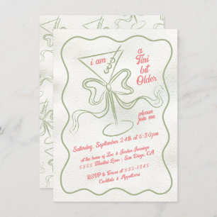 Tini bit older Martini Bow Funky Birthday Invitation