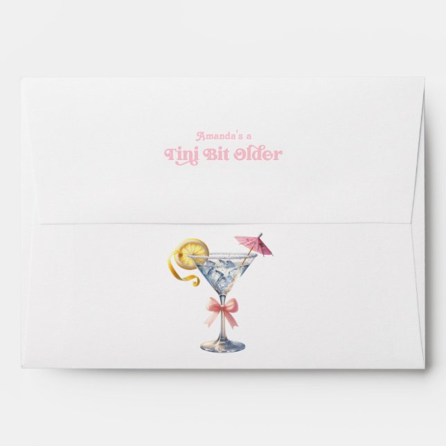 Tini Bit Older Martini Cocktail Birthday Party Envelope (Back (Top Flap))