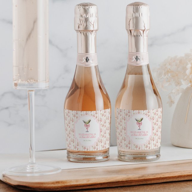 'Tini Bit Older Martini Coquette Birthday Sparkling Wine Label (Creator Uploaded)