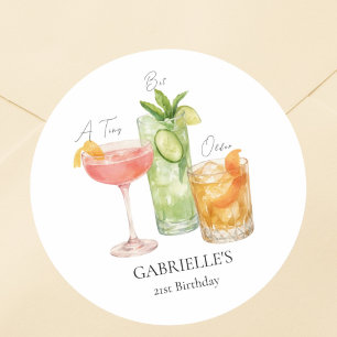 Tini Bit Older Martini Happy 21st Birthday Classic Round Sticker