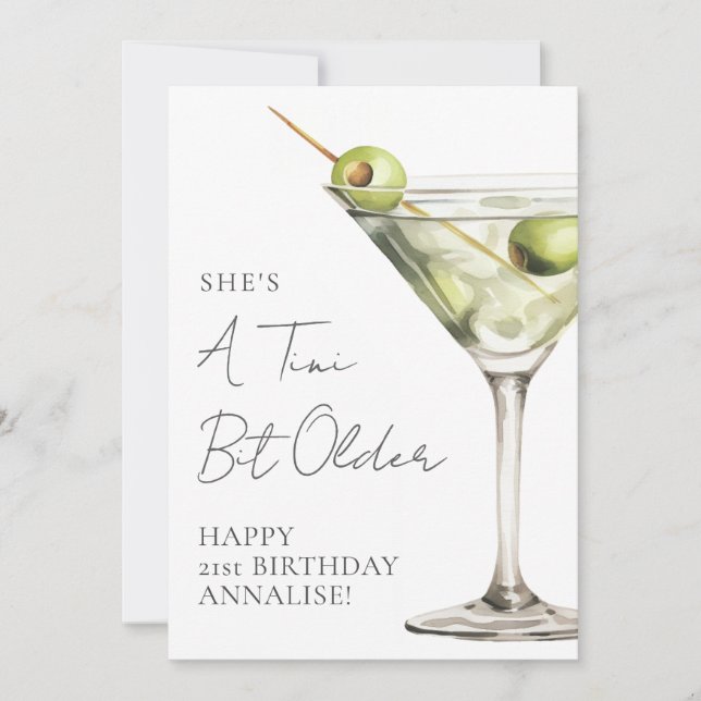 Tini Bit Older Martini Happy Birthday Card (Front)