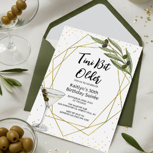 Tini Bit Older Martini Soirée Adult Birthday Party Invitation