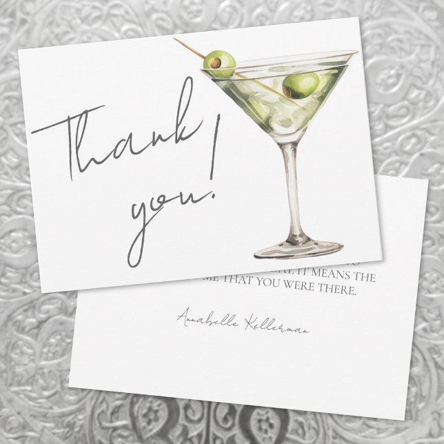 Tini Bit Older Martini Thank You Card (Tini Bit Older Martini Thank You Card)
