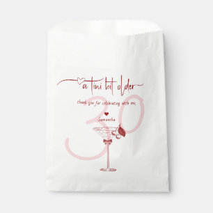 Tini Bit Older Modern Bow Cherry Martini Birthday Favour Bag