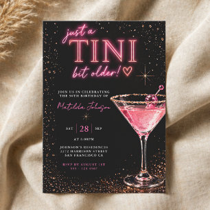 Tini Bit Older Neon Pink 50th Birthday  Invitation