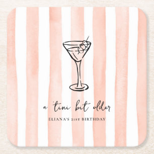 Tini Bit Older Personalised Birthday Party Square Paper Coaster