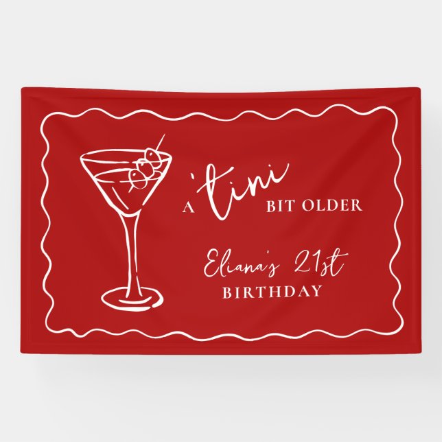 Tini Bit Older Personalized Birthday Party Banner (Horizontal)