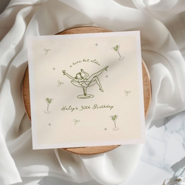 Tini Bit Older Quirky Hand Drawn Birthday Napkin (Creator Uploaded)