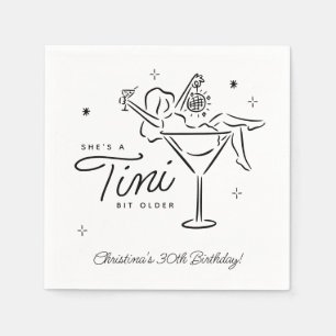Tini Bit Older Whimsical Martini Birthday Napkin