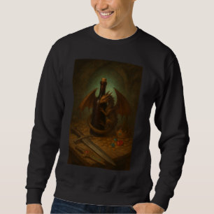 Tini dragon hugging a wine bottle fantasy art sweatshirt
