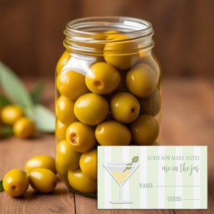 Tini One Baby Shower Guess How Many Olives Enclosure Card