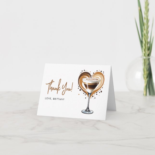 Tini One Coffee Martini Baby Shower Thank You Card (Front)