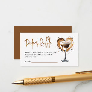 Tini One Espresso Martini Baby Diaper Raffle Enclosure Card