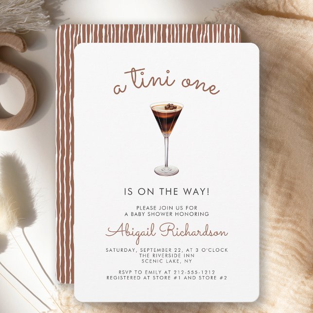 Tini One Espresso Martini Baby Shower Invitation (Creator Uploaded)