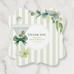 Tini one is on its way Martini Baby shower Favour Tags
