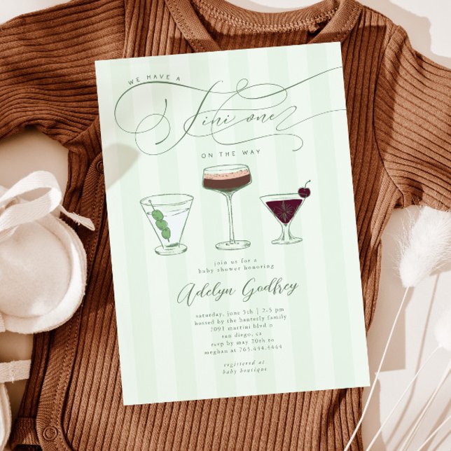 Tini One Martini Baby Shower Invitation (Creator Uploaded)