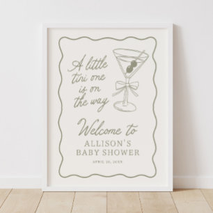 Tini One Martini Baby Shower Welcome Sign