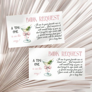 Tini One Martini Bow Girl Book for Baby Shower Enclosure Card
