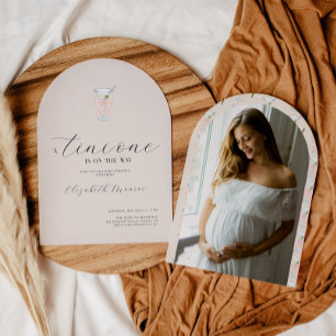 Tini One Martini Themed Baby Shower Invitation
