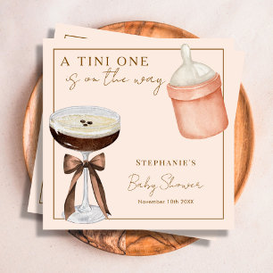 Tini One Pink Espresso Martini Girl Baby Shower Napkin