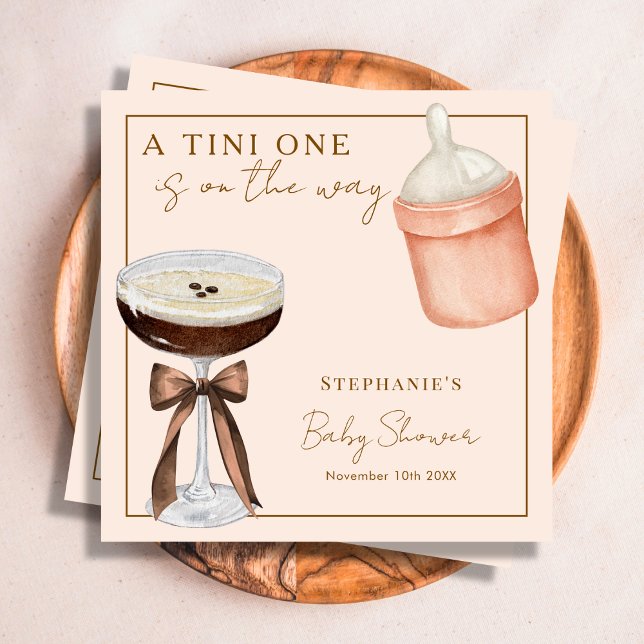 Tini One Pink Espresso Martini Girl Baby Shower Napkin (Creator Uploaded)