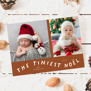 Tiniest Noel Terracotta Holiday Birth Announcement