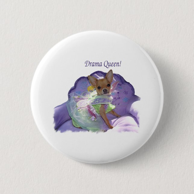 Tinkerbell the "Drama Queen!" 6 Cm Round Badge (Front)