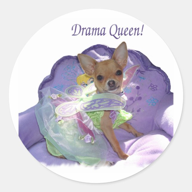 Tinkerbell the "Drama Queen!" Classic Round Sticker (Front)