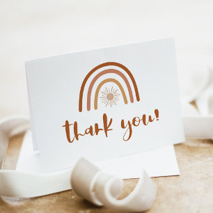 TINLEY Boho Earth Tone Terracotta Rainbow Thank You Card