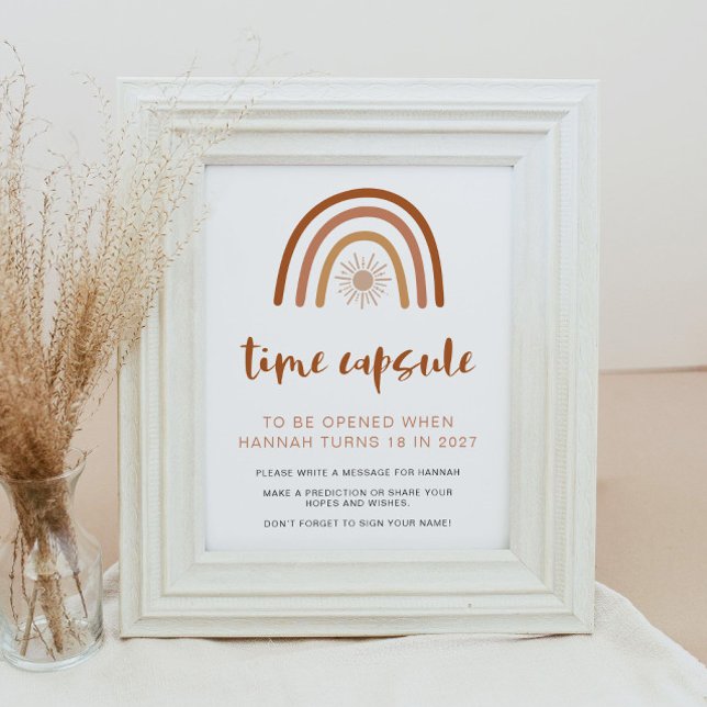 TINLEY Boho Rainbow 1st Birthday Time Capsule  Poster (Creator Uploaded)