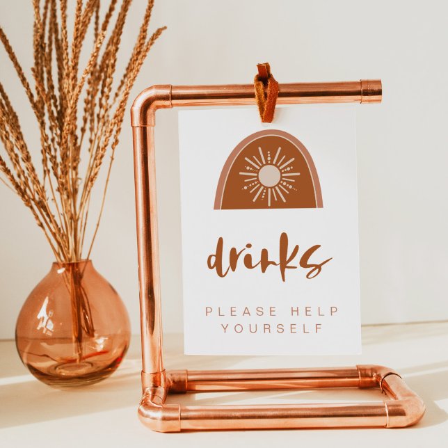 TINLEY Boho Terracotta Rainbow Drink Table Sign (Creator Uploaded)