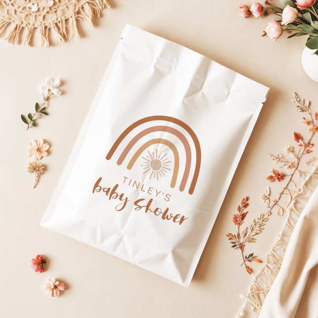 TINLEY Boho Terracotta Rainbow Sun Baby Invitation Favour Bag (Creator Uploaded)