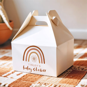 TINLEY Boho Terracotta Rainbow Sun Baby Invitation Favour Box