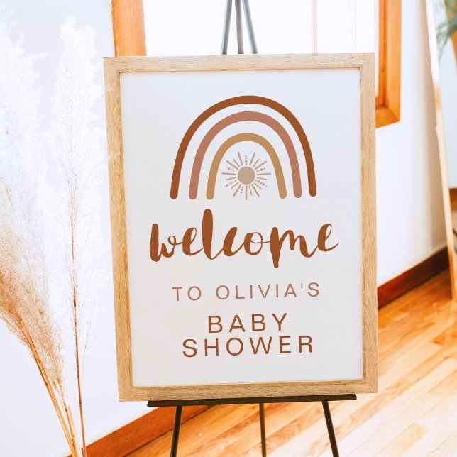 TINLEY Boho Terracotta Rainbow Sun Baby Shower Poster (Creator Uploaded)