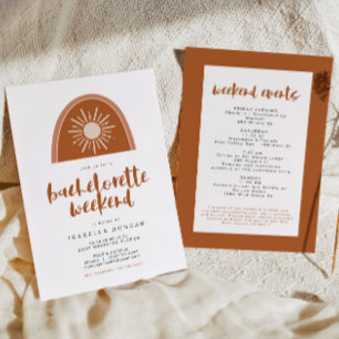 TINLEY Boho Terracotta Rainbow Sun Bachelorette Invitation