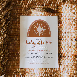 TINLEY Boho Terracotta Sun Rainbow Baby Invitation